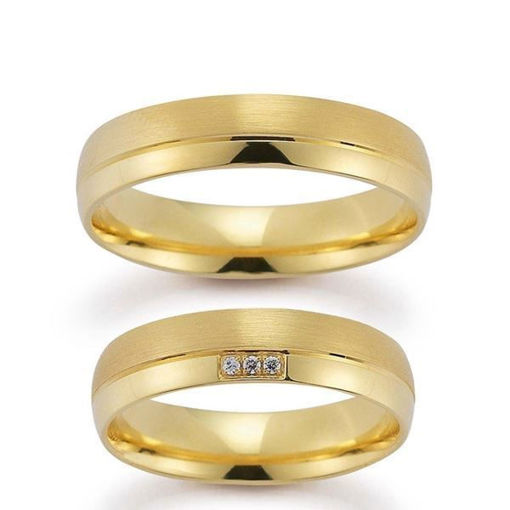 Gifteringer i gult gull 14 kt, 5 mm. GERSTNER - 28063