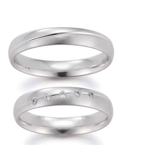 Gifteringer i hvitt gull 14 kt, 4 mm. GERSTNER - 20086