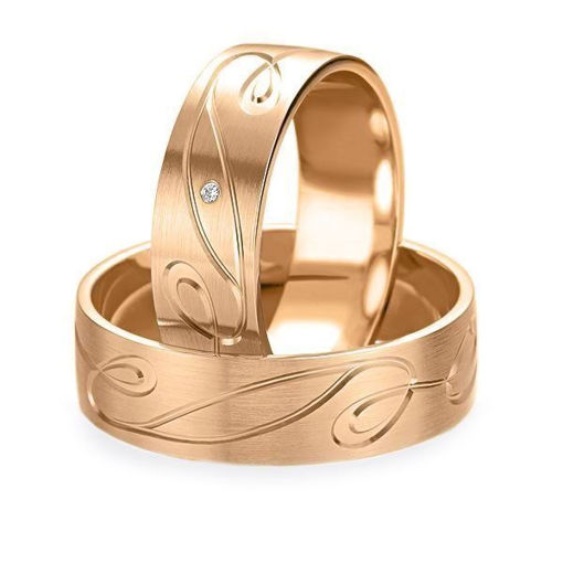 Gifteringer i rødt gull 9 kt, 6.5 mm. Smart line - 24807089000