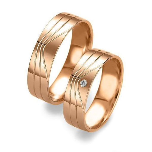 Gifteringer i rødt gull 9 kt, 6 mm. Smart line - 24807093000