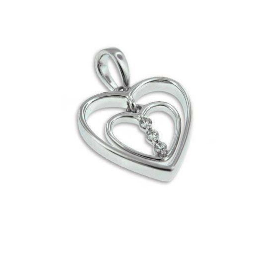 Diamanthjerte i hvitt gull med 0,03 ct W-Si-30618