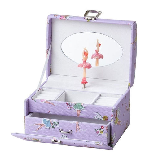 Smykkeskrin med ballerina i lilla og hvitt - 3463766