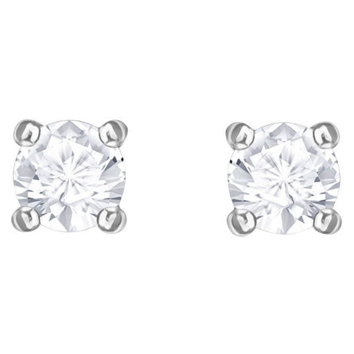 Swarovski øredobber Attract Round Pierced Earrings, White, Rhodium plated - 5408436