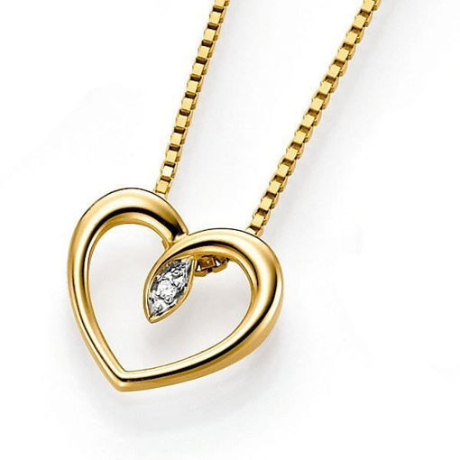 Gullsmykke i gull med en diamant (stor)-6482991