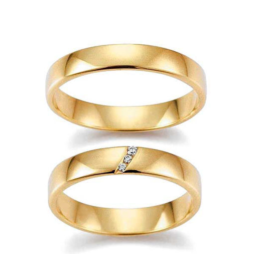 Gifteringer i gult gull 14 kt, 4 mm. GERSTNER - 28271