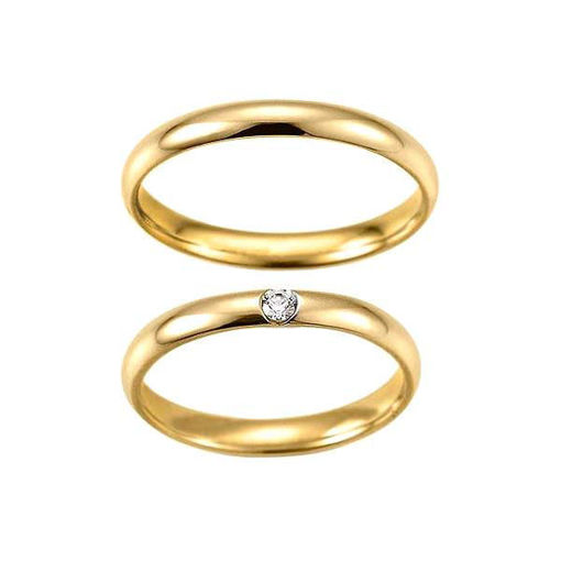 Gifteringer i gult gull 14 kt, 3 mm. GERSTNER - 282680