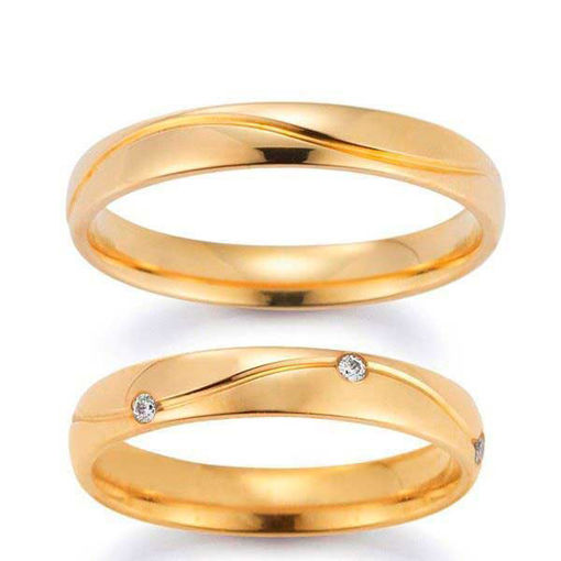 Gifteringer i gult gull 14 kt, 3.5 mm. GERSTNER - 20076