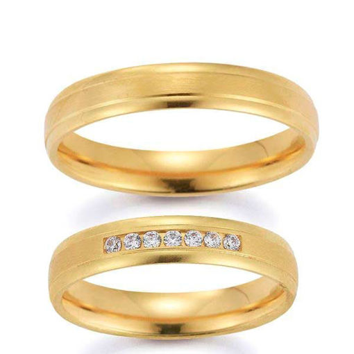 Gifteringer i gult gull 14 kt, 4 mm. GERSTNER - 20075