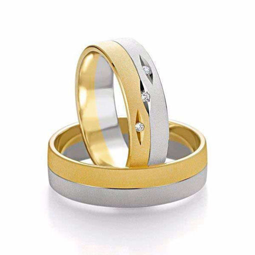 Gifteringer i  hvitt og gult gull 14 kt, 6 mm. Smart line - 4807117