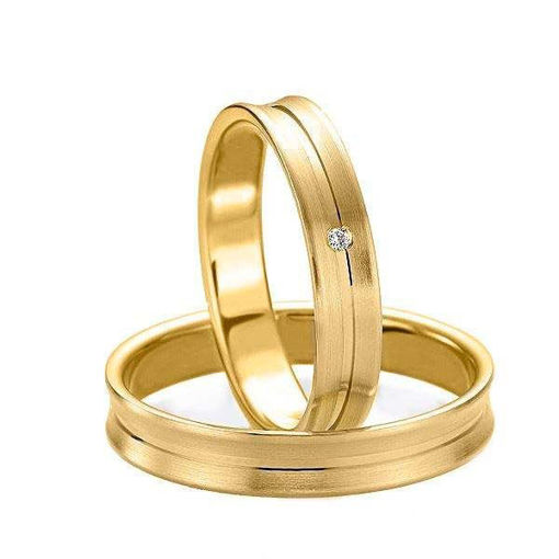 Gifteringer i gult gull 14 kt, 4 mm. Slim line  -  4807129