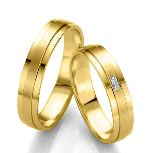 Gifteringer i gult gull 14 kt, 4.5 mm. Slim line - 480714399