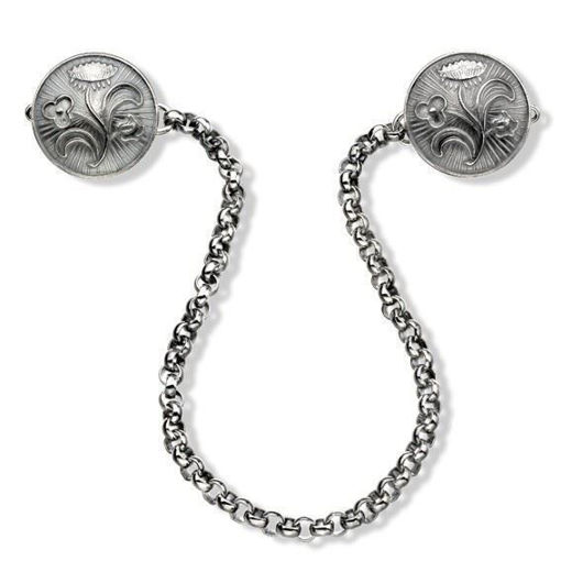 Sjalsknapp, oksidert. Nordlandssølv - 638