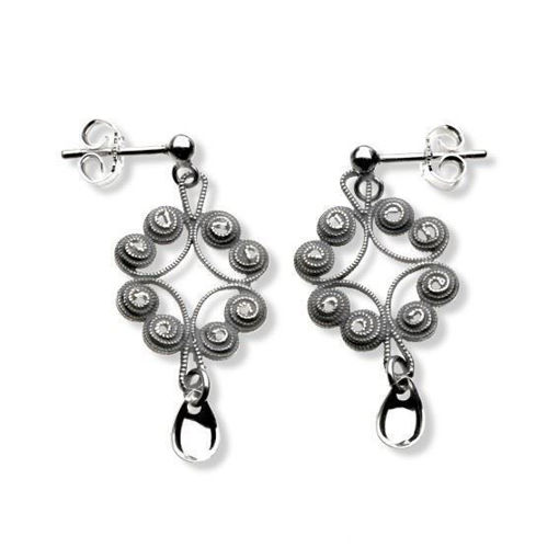 Kort ørepynt, oksidert. Nordlandssølv - 611