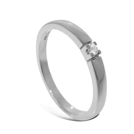 Iselin alliansering i hvitt gull med diamant - 8501003
