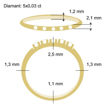 Alliansering i 14 k gult gull med diamanter - 85050300