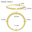 Alliansering i 14 karat gult gull med diamant - 85010050