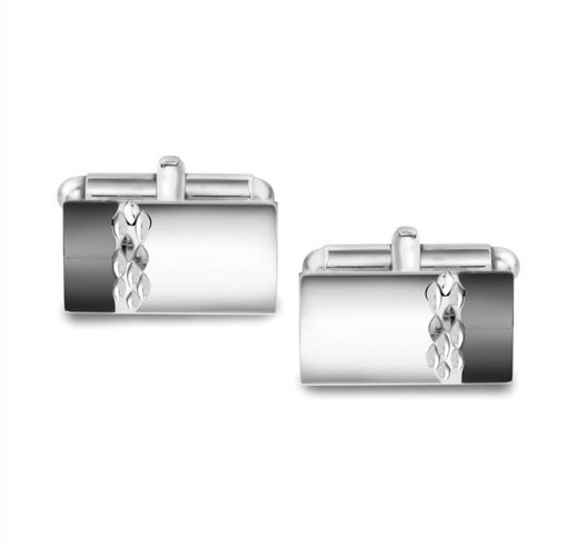 Mansjettknapper i sølv med metall bakstykke. Rhodinert - 63651