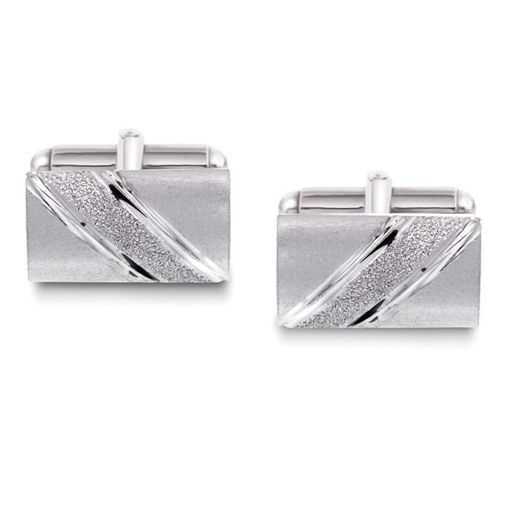 Mansjettknapper i sølv med metall bakstykke. Rhodinert - 63866
