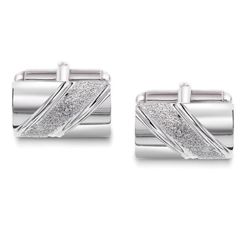 Mansjettknapper i sølv med metall bakstykke. Rhodinert - 63881