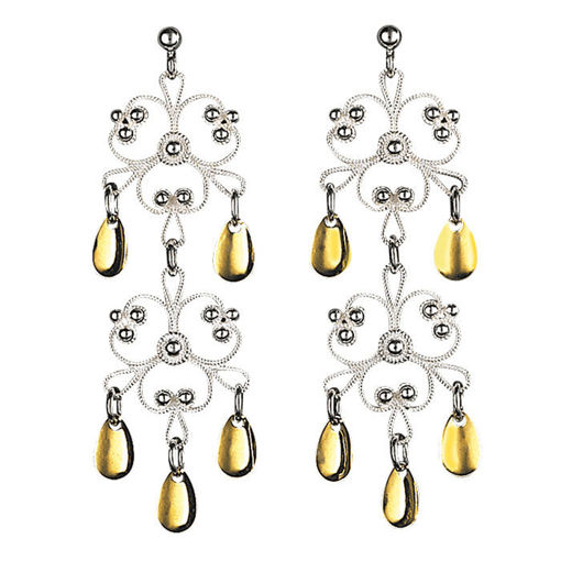 Øyrepynt, kvit/forgylt. Nordlandssølv - 252511