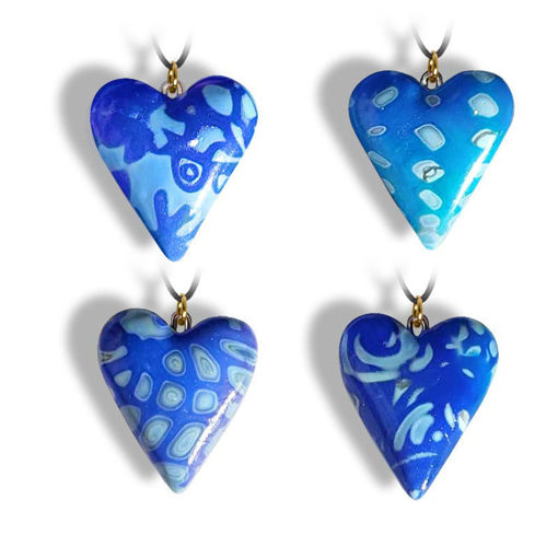 Hjertesmykke Mørke blå hjerte, håndlaget -28020715