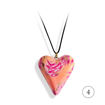 Hjertesmykke Rosa-oransje, håndlaget 25x23 mm -28020717 