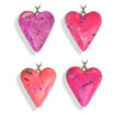 Hjertesmykke Rosa, håndlaget 25x23 mm -28020724