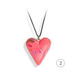 Hjertesmykke Rosa, håndlaget 25x23 mm -28020724