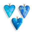 Hjertesmykke Lyse blå, 25x23 mm, med snor -28020731