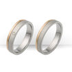 Gifteringer i stål & rødt gull, 6 mm. RAUSCHMAYER - 1160022