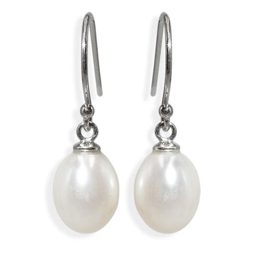Øredobber i sølv med ferskvannperle. POEME- 9090