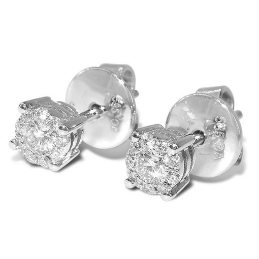 Diamantøredobber i gull med 0,16 ct W-Si - 165549