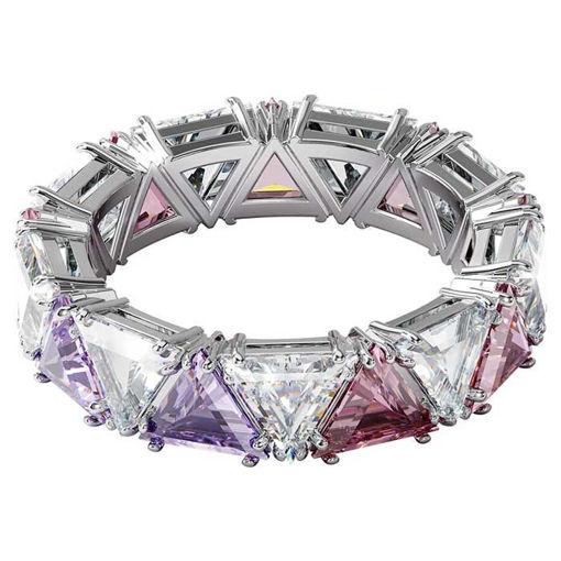 Swarovski Millenia cocktail ring Triangle cut crystals, Purple, Rhodium plated - 5600765