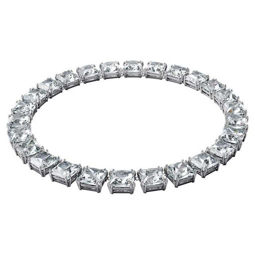  Swarovski smykke Millenia necklace Square cut crystals, White, Rhodium plated - 5599206