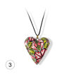 Håndlaget hjertesmykke Hidden Magic, flerfarget mønster 24x28 mm - 28020734