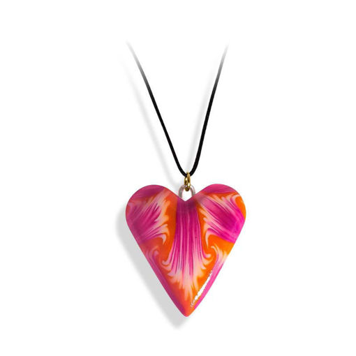 Håndlaget hjetesmykke Paradoks, rosa & oransje  -280207489