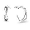 Swarovski øredobber Twist hoop earrings White, Rhodium plated - 5563908
