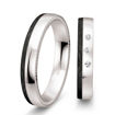 Gifteringer i hvitt gull med carbon og diamanter - 4806509
