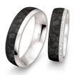 Gifteringer i hvitt gull med carbon og diamanter - 4806501