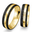 Elegante gifteringer i carbon og 14 kt gult gull - 4806507