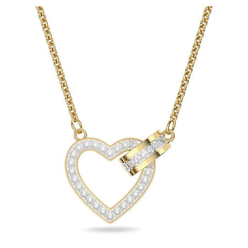 Swarovski smykke Lovely necklace Heart, White, Gold-tone plated