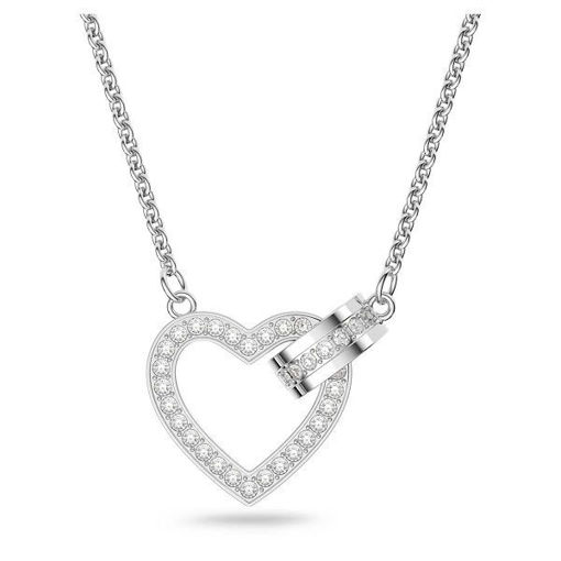 Swarovski smykke Lovely necklace Heart, White, Rhodium plated - 5636444