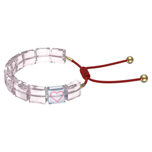 Swarovski årmband Letra bracelet Heart, Pink, Gold-tone plated - 5615001