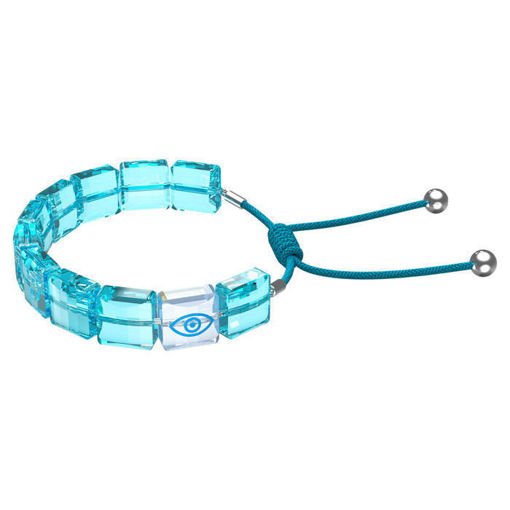 Swarovski årmband Letra bracelet Evil eye, Blue, Rhodium plated - 5614971
