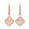 Swarovski Sparkling Dance Clover Pierced Earrings, Pink, Rose-gold tone plated øredobbe - 5516477