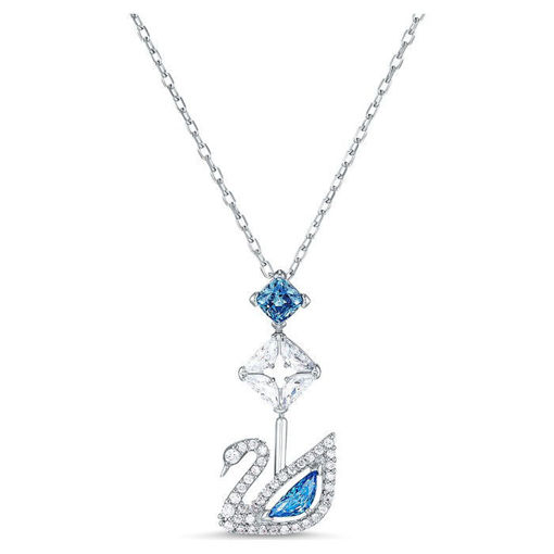 Swarovski collier Dazzling Swan Necklace, Blue, Rhodium plated - 5530625