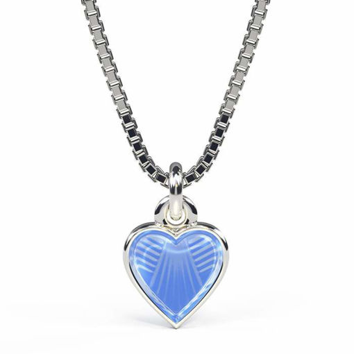 Smykke Lys blått hjerte i sølv, til barn - 22702