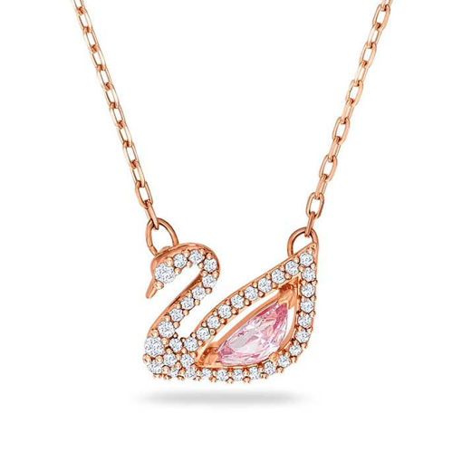 Swarovski smykke Dazzling Swan Necklace, Multi-colored, Rose-gold tone plated - 5469989
