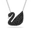 Swarovski smykke Iconic Swan Pendant, Black, Rhodium plated - 5347329