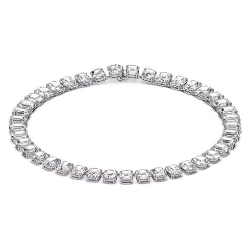 Swarovski smykke Millenia necklace Octagon cut crystals, White, Rhodium plated - 5614929